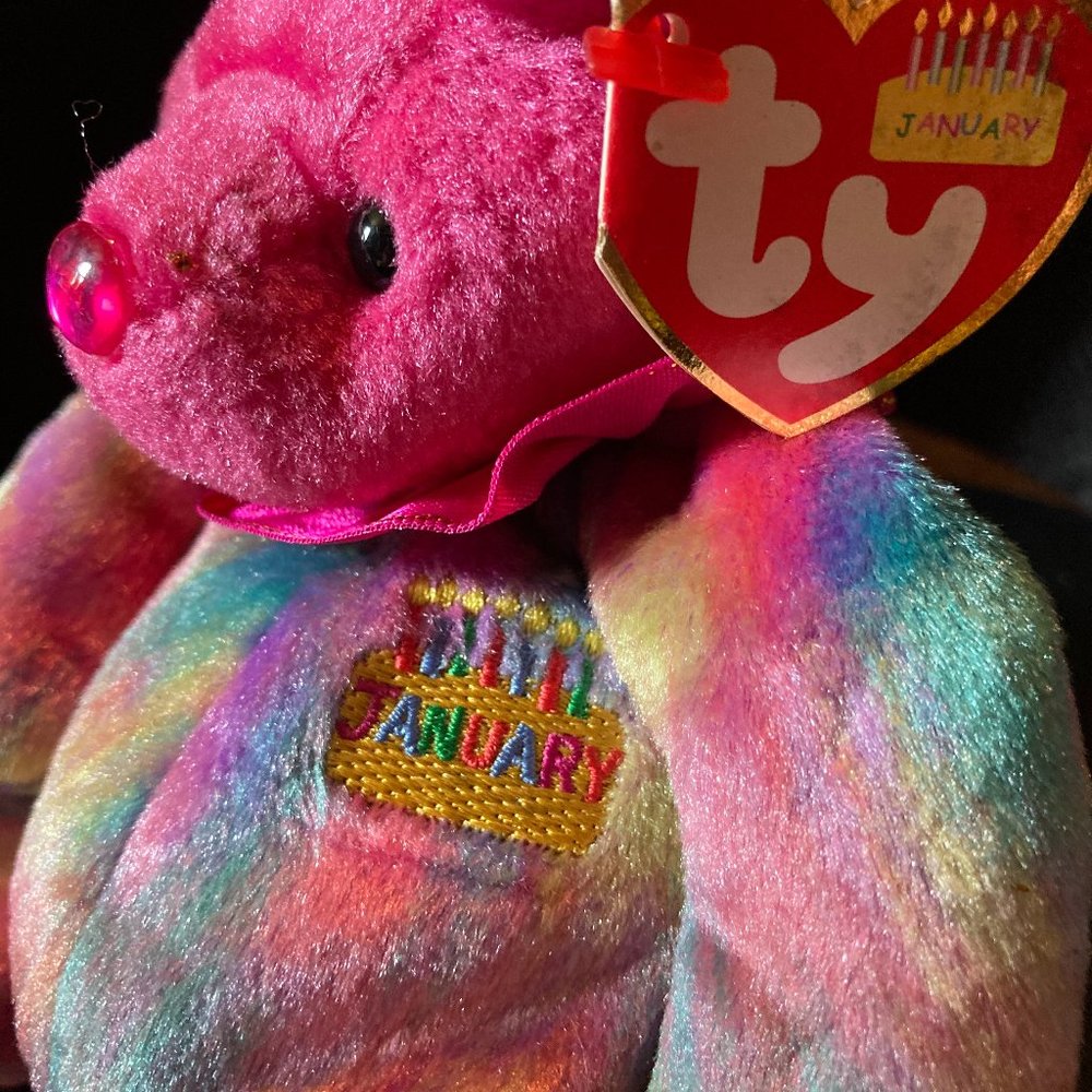 JANUARY TY BIRTHDAY BEAR LIMITED SUPPLY TY TAG
